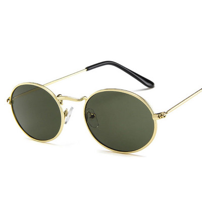 DYTYMJ Ochelari de soare retro din aliaj pentru femei Ochelari de soare rotunzi din metal pentru femei Ochelari de soare ovali de epocă pentru bărbați de designer de lux Gafas De Sol