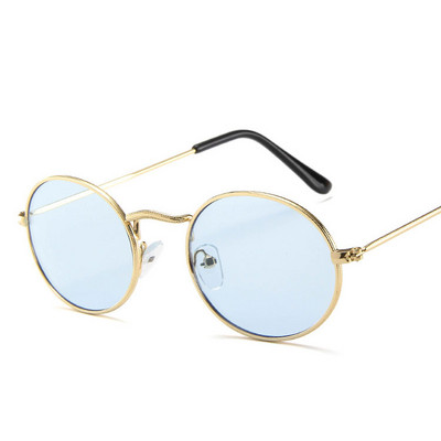 DYTYMJ Ochelari de soare retro din aliaj pentru femei Ochelari de soare rotunzi din metal pentru femei Ochelari de soare ovali de epocă pentru bărbați de designer de lux Gafas De Sol