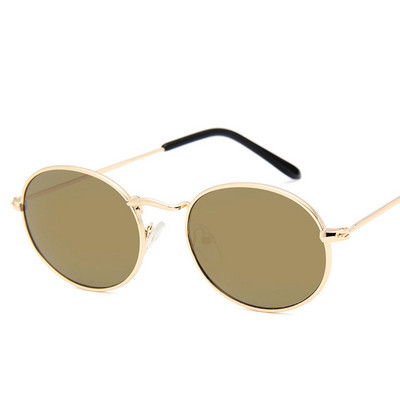 DYTYMJ Ochelari de soare retro din aliaj pentru femei Ochelari de soare rotunzi din metal pentru femei Ochelari de soare ovali de epocă pentru bărbați de designer de lux Gafas De Sol