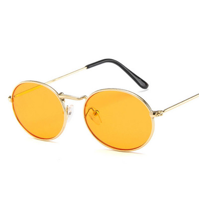 DYTYMJ Ochelari de soare retro din aliaj pentru femei Ochelari de soare rotunzi din metal pentru femei Ochelari de soare ovali de epocă pentru bărbați de designer de lux Gafas De Sol