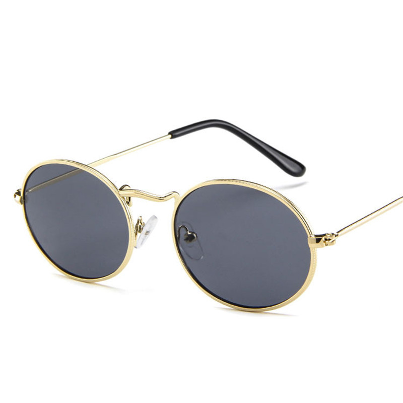 DYTYMJ Ochelari de soare retro din aliaj pentru femei Ochelari de soare rotunzi din metal pentru femei Ochelari de soare ovali de epocă pentru bărbați de designer de lux Gafas De Sol