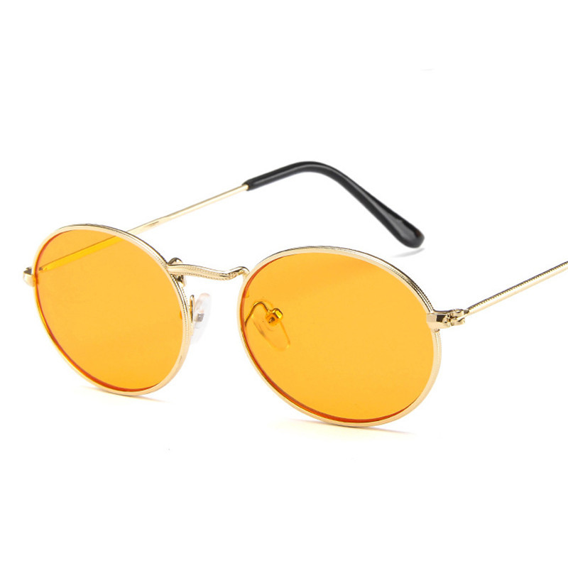 DYTYMJ Ochelari de soare retro din aliaj pentru femei Ochelari de soare rotunzi din metal pentru femei Ochelari de soare ovali de epocă pentru bărbați de designer de lux Gafas De Sol