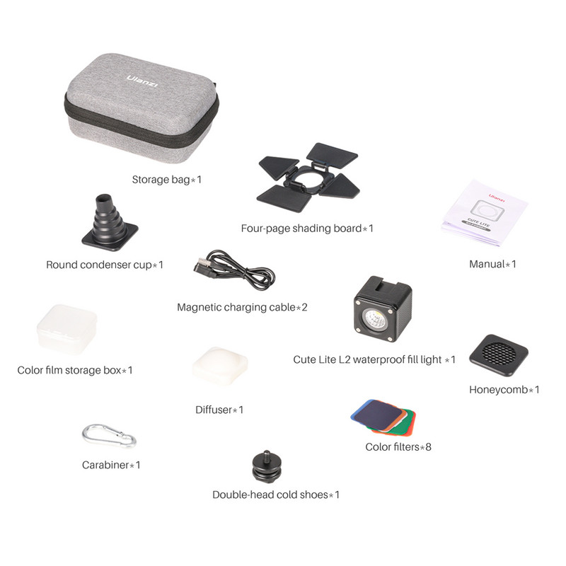 CZ Ulanzi L2 Cute Lite/L1 Pro COB Diving Fill Light 10m IP68 LED Video Light Υποβρύχιο ρυθμιζόμενο για κάμερα GoPro DSLR