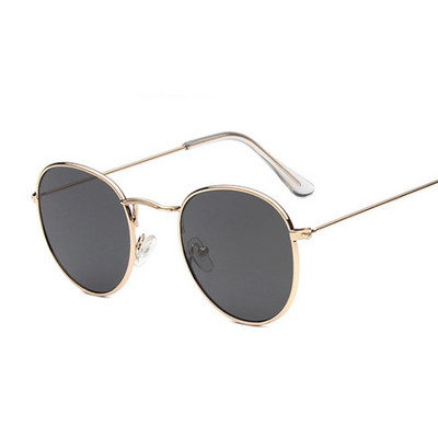 Klasične retro male okrugle sunčane naočale Ženske vintage dizajnerske marke Zrcalne sunčane naočale Metalno plave crne ženske nijanse Oculos