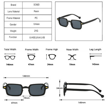 UV400 Модни квадратни слънчеви очила Европейски и американски винтидж очила с нитове за жени Мъже Gafas De Sol