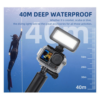 Ελαφριά υποβρύχια λάμπα κατάδυσης Mini LED + μπαταρία για κάμερα Gopro10/DJI Action3