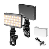 APEXEL mini fotografijos lempa pritemdoma LED vaizdo lemputė su trijų spalvų šviesos režimais 40 LED karoliukų 2700K–6500K tiesioginiam srautui / asmenukėms