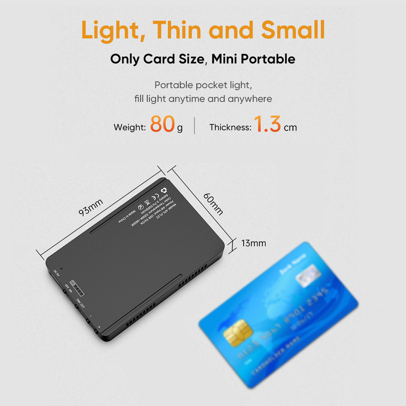 APEXEL minifotolamp hämardatav LED-videovalgusti kolmevärvilise valgusrežiimiga 40 LED-helmest 2700K–6500K otseülekande/selfie jaoks