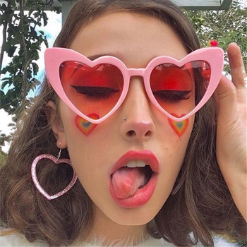 Fashion Heart Γυναικεία γυαλιά ηλίου Personality Big Frame Glitter Pink Sun Shades Γυαλιά 2021 Πολυτελή μάρκα γυαλιά οράσεως UV400 Γυαλιά