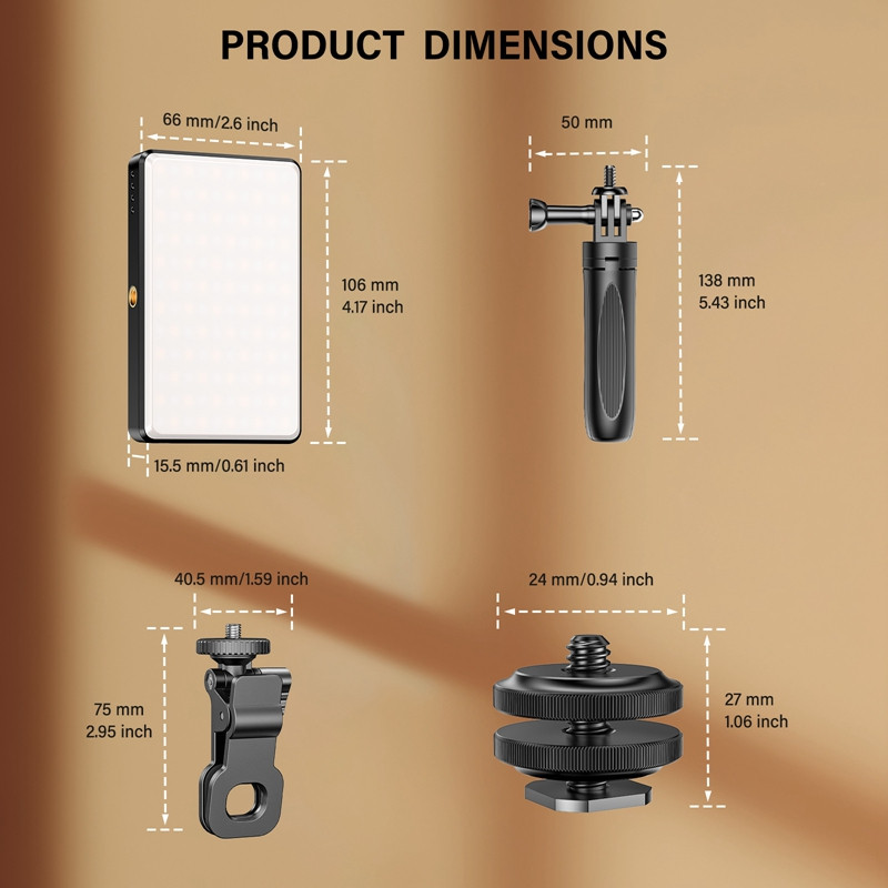 Mobiiltelefoni täitevalgusti 120 LED 2500-9000K värvitemperatuuriga kaamera fotovideo täitevalgusti