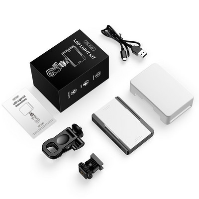 VL40 Led szelfi lámpa puha diffúzorral 360 gömbfejes 2700-6500K betöltőpanel lámpa számítógépes kamera telefon lámpa sminkhez Youtube