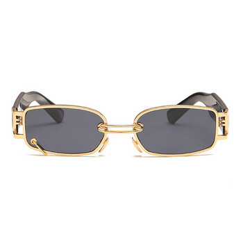 Винтидж малък правоъгълник жена мъж луксозна марка дизайнер слънчеви очила ретро пънк стил абажури хип хоп метал Oculos De Sol