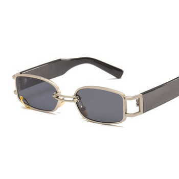 Винтидж малък правоъгълник жена мъж луксозна марка дизайнер слънчеви очила ретро пънк стил абажури хип хоп метал Oculos De Sol