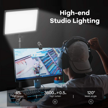 LED осветителен панел за селфита с дистанционно управление Видео лампа 2700k-5700k Осветление за фотографско студио със статив за живо