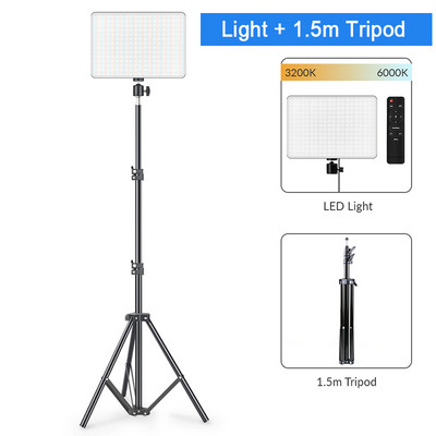 Panou LED de iluminat pentru selfie cu telecomandă Lampă video 2700k-5700k Iluminare pentru fotografie pentru studio foto cu trepied pentru live