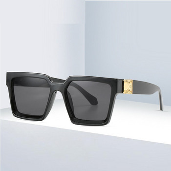 Винтидж огромни квадратни слънчеви очила Дамски луксозни маркови авиационни слънчеви очила Женски мъжки модни черни очила Oculos De Sol