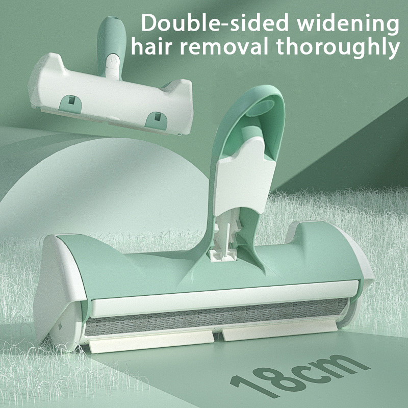 2022 m. naujas naminių gyvūnėlių plaukų volelio valiklis pūkų šepetėlis, 2 krypčių šunų kačių šukos įrankis, patogus valyti kailio šepečio pagrindas namų baldams sofa