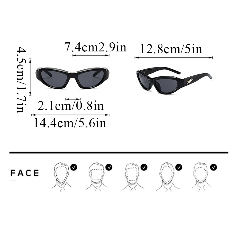 Retro Y2K Style Moteriški akiniai nuo saulės Madingi spalvingi veidrodiniai akiniai Vyriški pankiški sportiniai akiniai nuo saulės