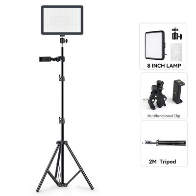 LED-videovalgusti hämardatav fotograafia pidev valgustus, reguleeritav statiivialus, kaasaskantav täitevalgusti fotostuudio pildistamiseks