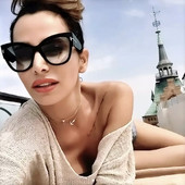 Mood Vintage päikeseprillid Naine Retro Bränd Disainer Plastist Naine Suure raamiga Gradientsed päikeseprillid Kassisilmad Läbipaistvad Oculos De Sol