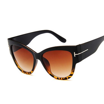 Модни ретро слънчеви очила за жени Ретро Маркови дизайнерски пластмасови дамски слънчеви очила с голяма рамка с градиент Котешко око Прозрачни Oculos De Sol