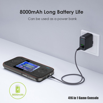 Ръчна преносима конзола за ретро игри 8000mAh Power Bank Вградена 416 видео игри DC 5V-2.1A Преносим мини геймпад плейър