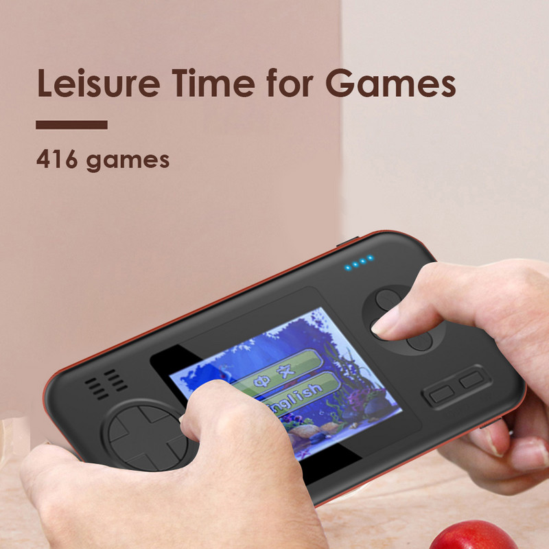 Consolă de jocuri retro portabilă portabilă 8000mAh Power Bank încorporat 416 jocuri video DC 5V-2.1A Mini player portabil pentru gamepad
