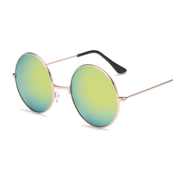 Винтидж малки кръгли слънчеви очила Дамски маркови дизайнерски слънчеви очила Женски алуминиеви цветни огледала Ретро черен кръг Oculos De Sol