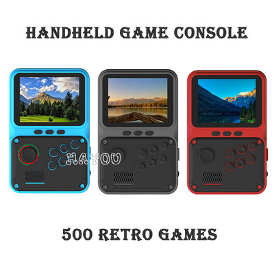 Kézi játékkonzol Mini Retro videojáték lejátszók Beépített 500 játék 3 hüvelykes HD kijelző AV kimenet hordozható videojáték konzol