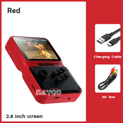 Nešiojama žaidimų konsolė Mini retro vaizdo žaidimų grotuvai Integruojami 500 žaidimų 3 colių HD ekranas AV išvestis nešiojama vaizdo žaidimų konsolė