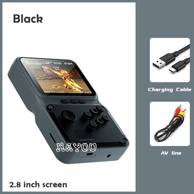 Nešiojama žaidimų konsolė Mini retro vaizdo žaidimų grotuvai Integruojami 500 žaidimų 3 colių HD ekranas AV išvestis nešiojama vaizdo žaidimų konsolė