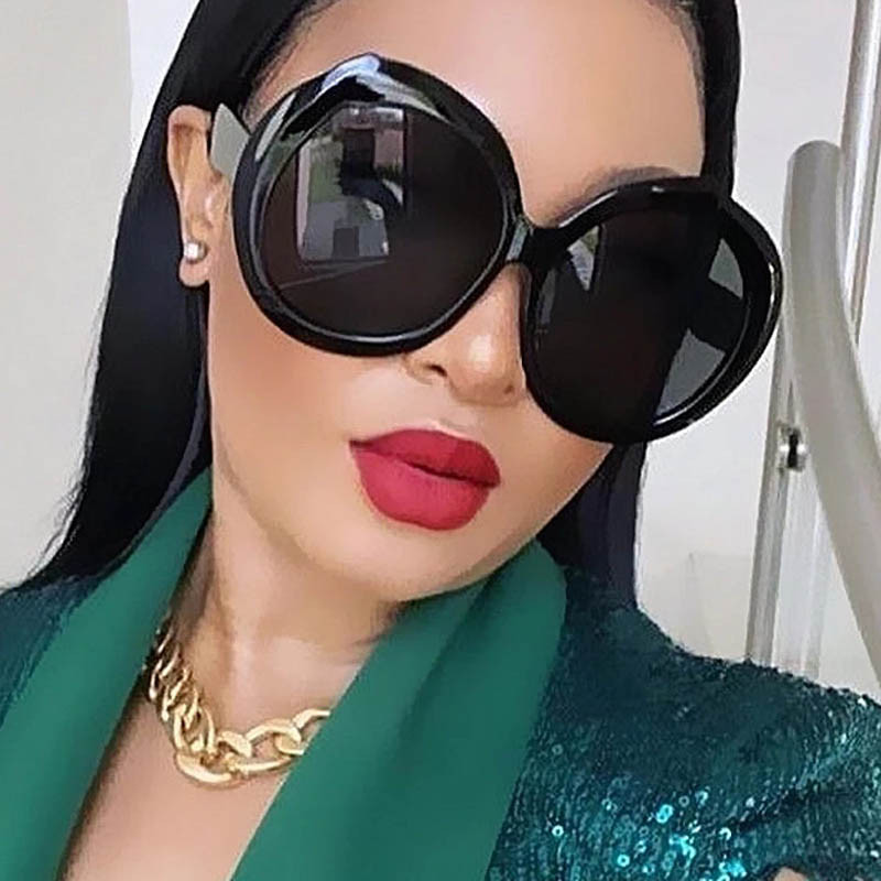 Uniszex nagy, kerek női napszemüvegek 2023 új divat, retró túlméretezett napszemüvegek vintage színátmenetes fekete árnyalatú luxus szemüvegek