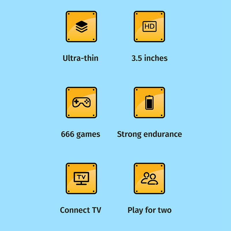 Ενσωματωμένη κονσόλα βιντεοπαιχνιδιών G7 666 3,5 ιντσών με οθόνη AV Out Pocket Gamepad Χειριστής παιχνιδιών παιχνιδιών