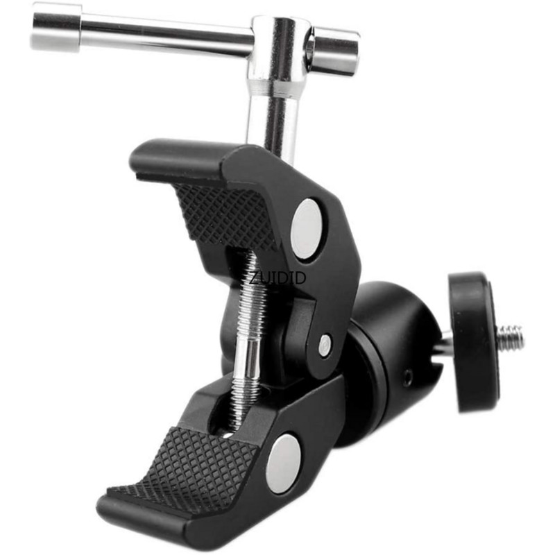 ZUIDID Super Clamp 1 db 1/4" és 3/8" menettel kamerákhoz/lámpákhoz/esernyőkhöz/kampókhoz/polcokhoz/tányérüveghez/keresztrudakhoz