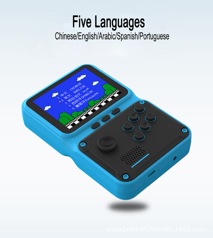 JP09 ručna igraća konzola Ugrađena 500 Retro Games consolas de videojuegos Prijenosni igraći igrač engleski/španjolski/portugalski