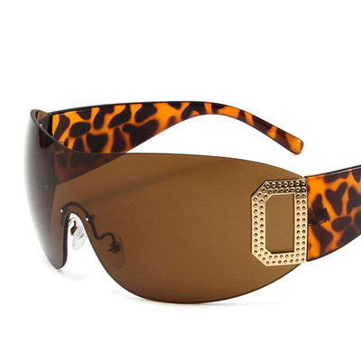 Wrap Around Y2K päikeseprillid naistele, meestele, futuristlikud, lamedad päikeseprillid, raamita gradientklaasidega päikeseprillid, UV400 kaitse