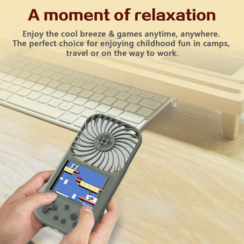 Creative Handheld Game Player with Electronic Fans Battery 2500mAh Battery 500 Games Ρετρό κονσόλα παιχνιδιών με μίνι προσωπικό ανεμιστήρα