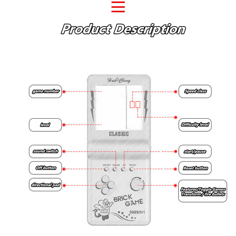 8050 Kaasaskantav mini Retro käeshoitav videojuego konsoolid lastele klassikaline nostalgiline masin, hariv mänguasi eakatele mängumängija