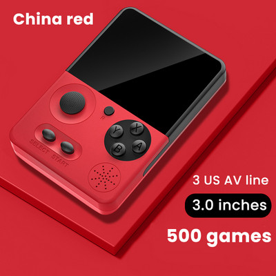 Retro hordozható mini kézi videojáték-konzol 8 bites 3,0 hüvelykes TFT-képernyős AV kimenet, beépített 500 játékos játéklejátszó gyerekeknek Ajándékok