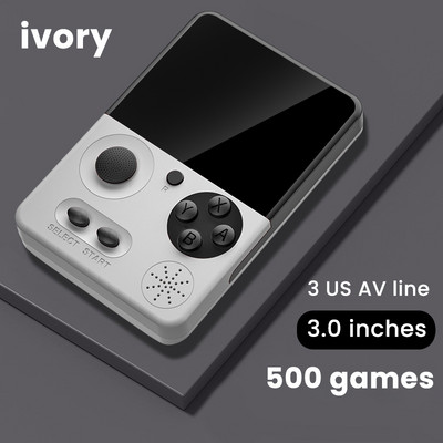 Retro hordozható mini kézi videojáték-konzol 8 bites 3,0 hüvelykes TFT-képernyős AV kimenet, beépített 500 játékos játéklejátszó gyerekeknek Ajándékok