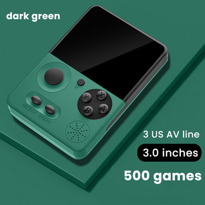 Retro hordozható mini kézi videojáték-konzol 8 bites 3,0 hüvelykes TFT-képernyős AV kimenet, beépített 500 játékos játéklejátszó gyerekeknek Ajándékok
