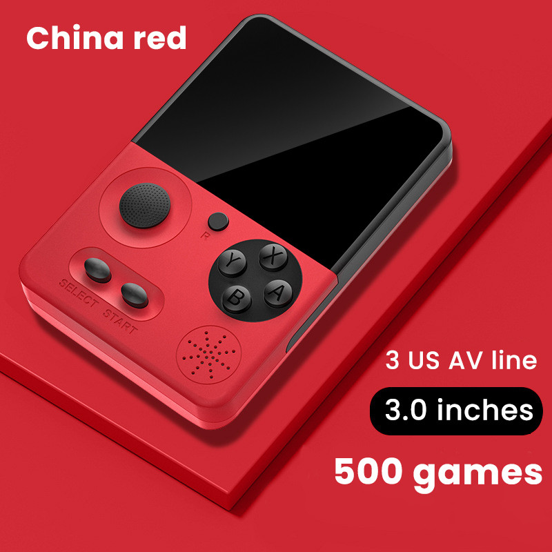 Mini consolă portabilă de jocuri video retro, portabilă, 8 biți, 3,0 inci, ecran TFT, ieșire AV, 500 de jocuri, player pentru copii, cadouri