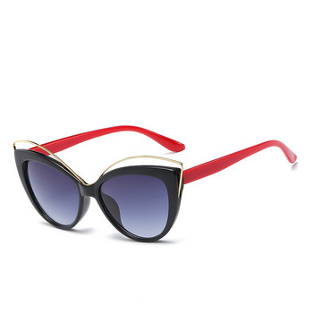 Модни слънчеви очила котешко око Дамски маркови дизайнерски метални очила Огледало Класически ретро Oculos De Sol Feminino UV400