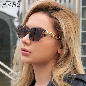Модни малки слънчеви очила с котешко око Дамски актуален продукт 2023 г. Луксозна марка Cateye Chain Крака Слънчеви очила Дамски черни нюанси UV400