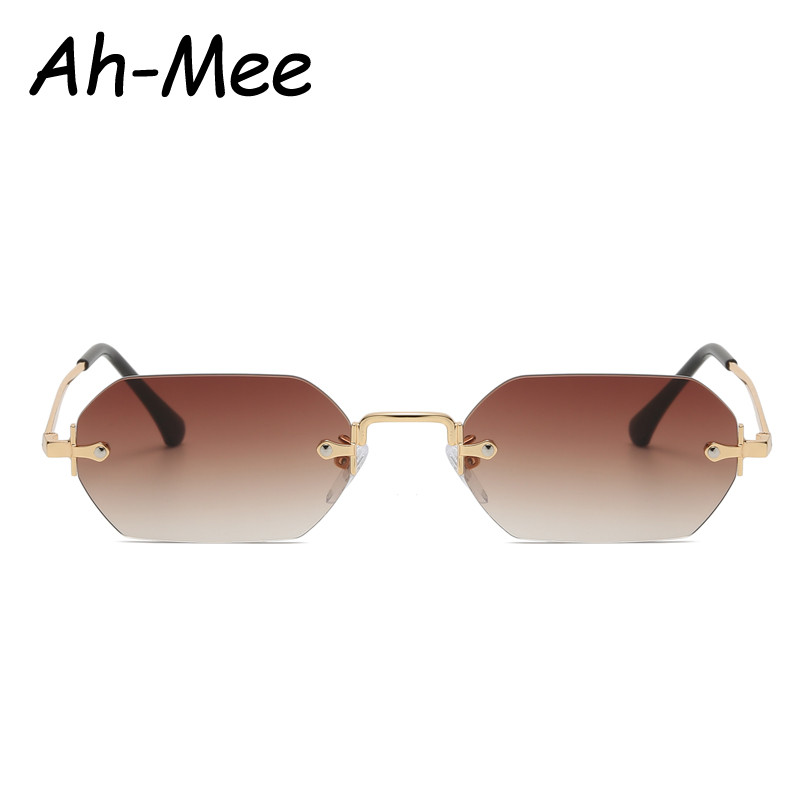 Γυναικεία γυαλιά ηλίου Small Square Rimless Γυναικεία γυαλιά ηλίου Retro Polygon Gradient Vintage Γυναικεία γυαλιά UV400 σε καλοκαιρινό στυλ