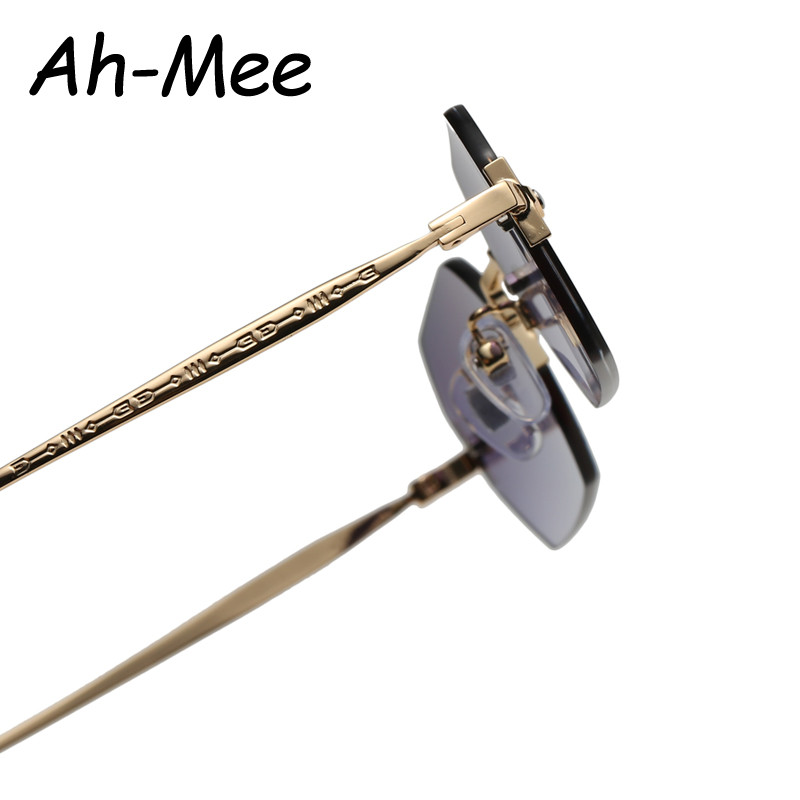 Γυναικεία γυαλιά ηλίου Small Square Rimless Γυναικεία γυαλιά ηλίου Retro Polygon Gradient Vintage Γυναικεία γυαλιά UV400 σε καλοκαιρινό στυλ