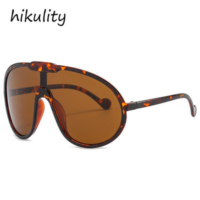 2022 m. Nauji madingi vienetiniai skydiniai akiniai nuo saulės moterims Vntage Oversized Arc akiniai nuo saulės vyrams, juodi geltoni hip-hop gradiento atspalviai