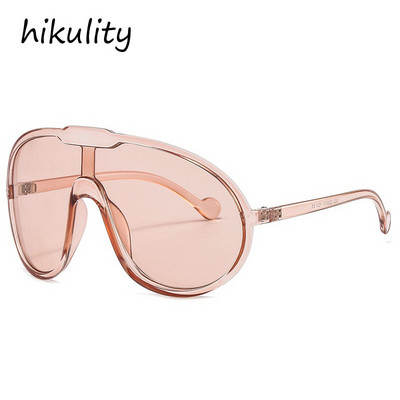 2022 m. Nauji madingi vienetiniai skydiniai akiniai nuo saulės moterims Vntage Oversized Arc akiniai nuo saulės vyrams, juodi geltoni hip-hop gradiento atspalviai