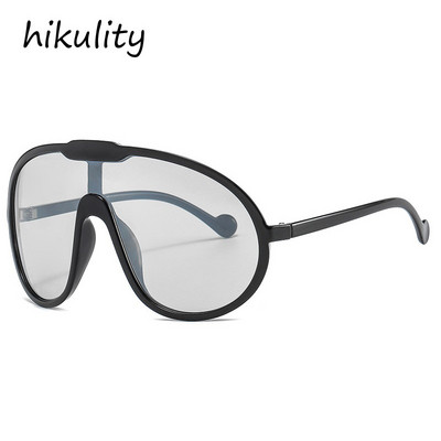 2022 m. Nauji madingi vienetiniai skydiniai akiniai nuo saulės moterims Vntage Oversized Arc akiniai nuo saulės vyrams, juodi geltoni hip-hop gradiento atspalviai