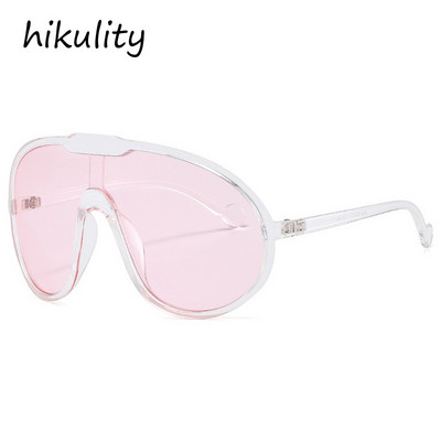 2022 m. Nauji madingi vienetiniai skydiniai akiniai nuo saulės moterims Vntage Oversized Arc akiniai nuo saulės vyrams, juodi geltoni hip-hop gradiento atspalviai